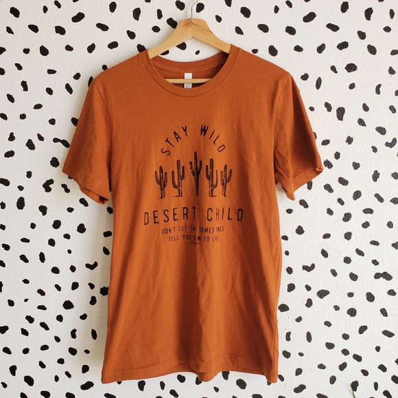 Boho Rust Cactus Short Sleeve Tshirt - Picture 1 of 6